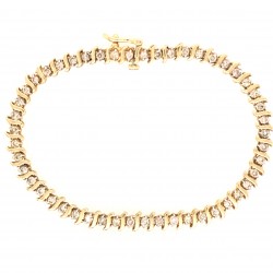 Pre Owned 14ct Diamond Tennis Bracelet ZX552